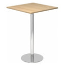Systeem conferentietafel BISTRO H88Q C met vierkant eikenhouten blad en verchroomd onderstel van hjh OFFICE PRO