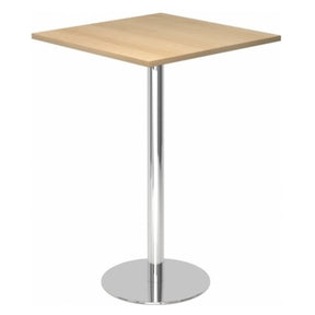 Systeem conferentietafel BISTRO H88Q C met vierkant eikenhouten blad en verchroomd onderstel van hjh OFFICE PRO