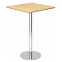 Systeem conferentietafel BISTRO H88Q C met vierkant esdoornhouten blad en chromen onderstel van hjh OFFICE PRO