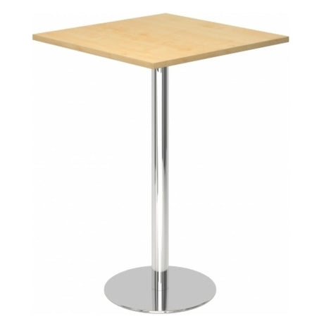 Systeem conferentietafel BISTRO H88Q C met vierkant esdoornhouten blad en chromen onderstel van hjh OFFICE PRO
