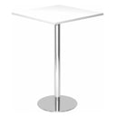 Systeem conferentietafel BISTRO H88Q C met wit tafelblad en ronde chromen voet van hjh OFFICE PRO