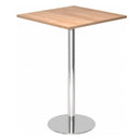 Systeem conferentietafel BISTRO H88Q C met vierkant notenhouten blad en chromen onderstel van hjh OFFICE PRO
