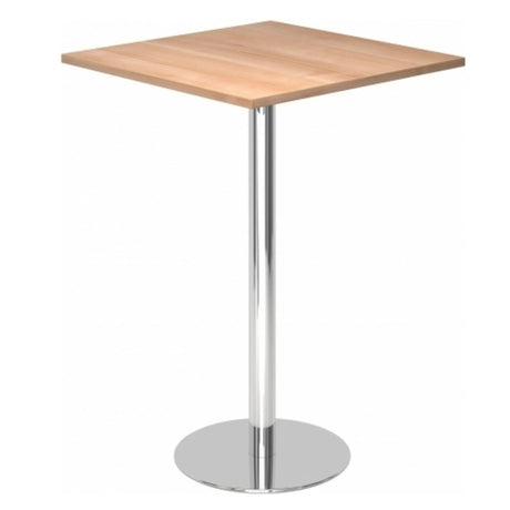 Systeem conferentietafel BISTRO H88Q C met vierkant notenhouten blad en chromen onderstel van hjh OFFICE PRO