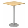 Systeem conferentietafel BISTRO H88Q S met licht esdoornhouten blad en zilveren onderstel van hjh OFFICE PRO
