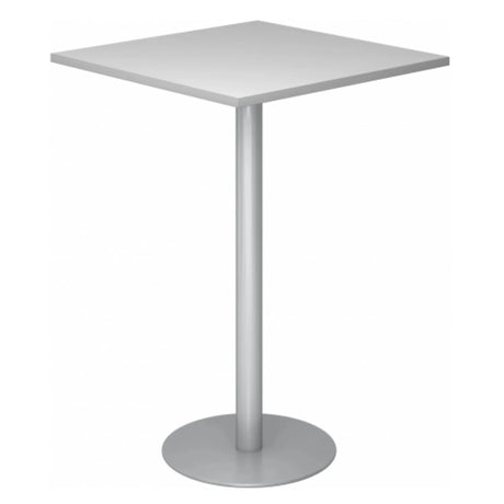 Zilvergrijze Systeem conferentietafel BISTRO H88Q S met vierkant tafelblad en centrale voet van hjh OFFICE PRO
