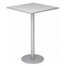 Zilvergrijze Systeem conferentietafel BISTRO H88Q S met vierkant tafelblad en centrale voet van hjh OFFICE PRO