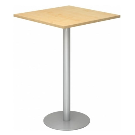 Systeem conferentietafel BISTRO H88Q S met licht esdoornhouten blad en zilveren onderstel van hjh OFFICE PRO