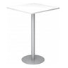 Systeem conferentietafel BISTRO H88Q S met wit vierkant blad en zilveren onderstel van hjh OFFICE PRO