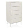 Witte Commode BJORDAL met vijf laden en slanke metalen poten van hjh LIVING