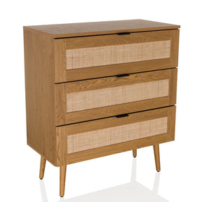 Commode BOHEO K van eiken met drie laden en Weens vlechtwerk-fronten van hjh LIVING