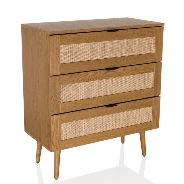Commode BOHEO K van eiken met drie laden en Weens vlechtwerk-fronten van hjh LIVING