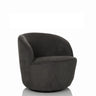 Grijze Lounge stoel BRAMWICH met afgeronde vorm en stoffen bekleding van hjh LIVING