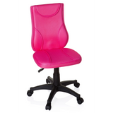 Roze Kinder bureaustoel KIDDY BASE met netrug en zwart vijfpootkruis met wieltjes van hjh OFFICE – 360-gradenweergave (vooraanzicht 20°)
