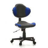 Grijsblauwe Kinder bureaustoel KIDDY GTI-2 met netrugleuning en vijfpoot met zwenkwielen van hjh OFFICE – 360-gradenweergave (vooraanzicht 20°)