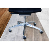 Vijfsterrenvoet met zwarte bureaustoelwielen 5x ROLO LUX 10mm/50mm in zilver voor harde vloeren van hjh OFFICE
