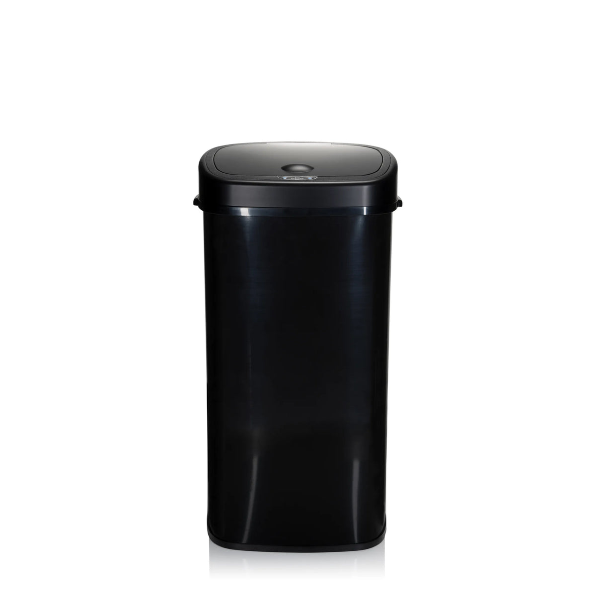 Zwarte Sensorbak CLEAN VI met glanzend deksel van hjh OFFICE – 360-gradenweergave (vooraanzicht 0°)