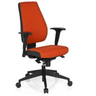 Profi-Bürostuhl PRO-TEC 500 mit rotem Stoffbezug, schwarzen Armlehnen und Rollenfußkreuz von hjh OFFICE