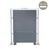Breedteverstelling van 103 - 159 cm van de Scheidingswand FLEXMIUT EXTEND in grijs van hjh OFFICE