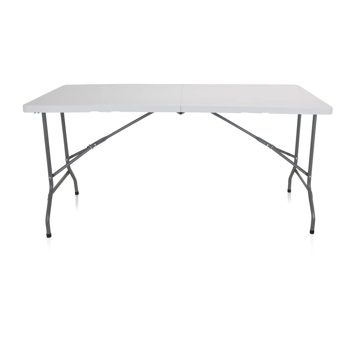 Witte Klaptafel EASY UP MULTI II met rechthoekig blad en metalen onderstel van hjh OFFICE – 360-gradenweergave (vooraanzicht 0°)