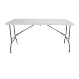 Witte Klaptafel EASY UP MULTI II met rechthoekig blad en metalen onderstel van hjh OFFICE – 360-gradenweergave (vooraanzicht 0°)