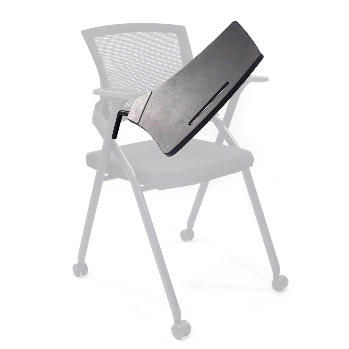 Zwart schrijfblad TABLET PRIORITY II als Accessoires voor stoelen van hjh OFFICE – 360-gradenweergave (achteraanzicht 180°)