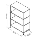 Technische tekening van het rek FlexWall met 1180 x 800 mm van hjh OFFICE PRO