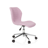 Roze Kinder bureaustoel JOY II met stikseloptiek en vijfpoot onderstel met wieltjes van hjh OFFICE – 360-gradenweergave (schuin vooraanzicht 60°)