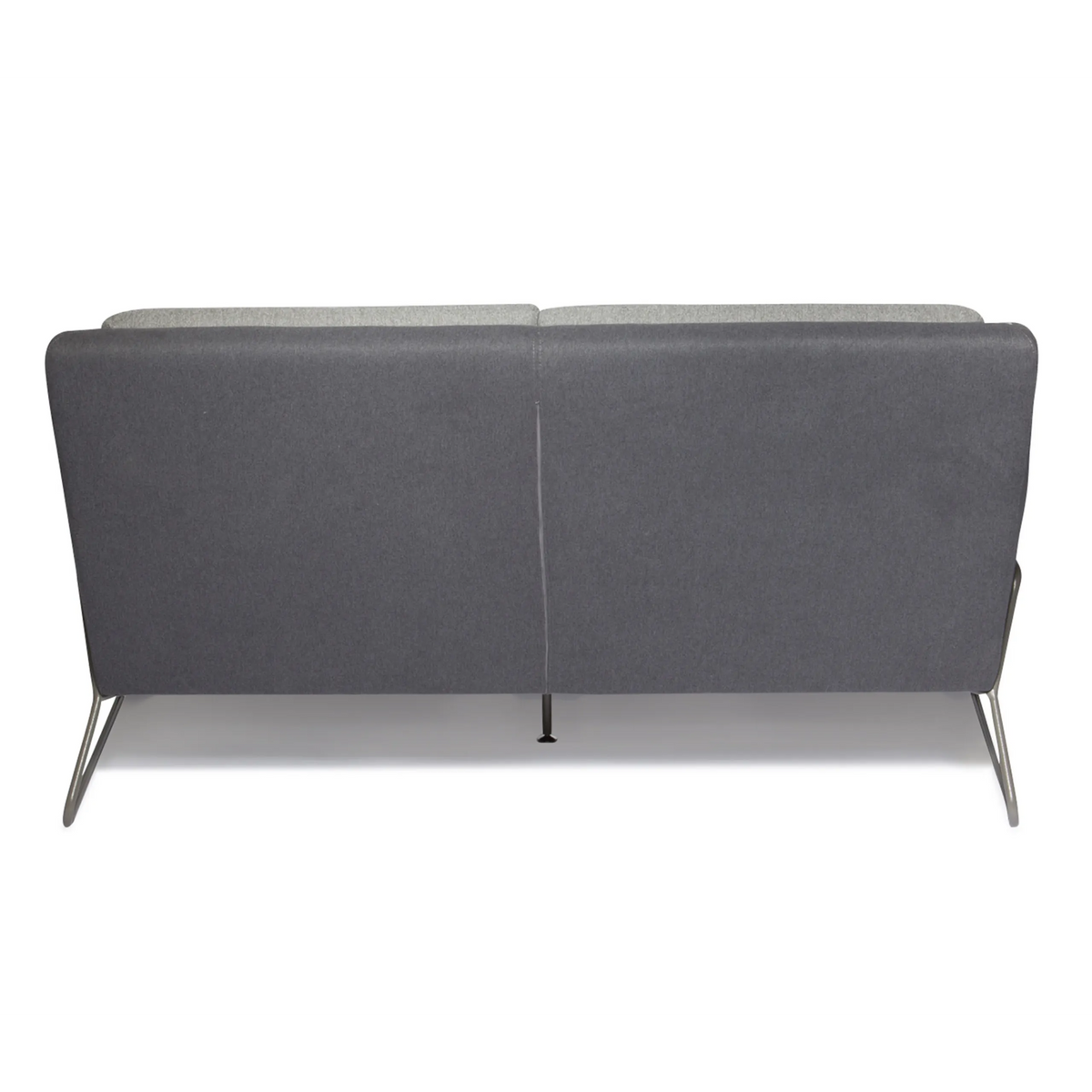 Lichtgrijze lounge bank LAGUN met donkergrijze accenten en slanke metalen poten van hjh OFFICE – 360-gradenweergave (zijaanzicht 270°)