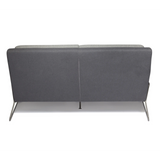 Lichtgrijze lounge bank LAGUN met donkergrijze accenten en slanke metalen poten van hjh OFFICE – 360-gradenweergave (zijaanzicht 270°)