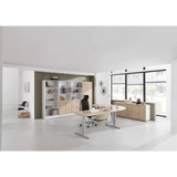 Höhenverstellbarer Schreibtisch XTRA XB 19 SS in Asteiche mit Maßen 180 x 80 cm von hjh OFFICE PRO