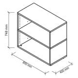 Technische tekening van de FlexWall behuizing van 800 × 400 mm van hjh OFFICE PRO