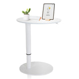 Wit Zit- Sta bureau STAND III met rond blad en ronde voet van hjh OFFICE