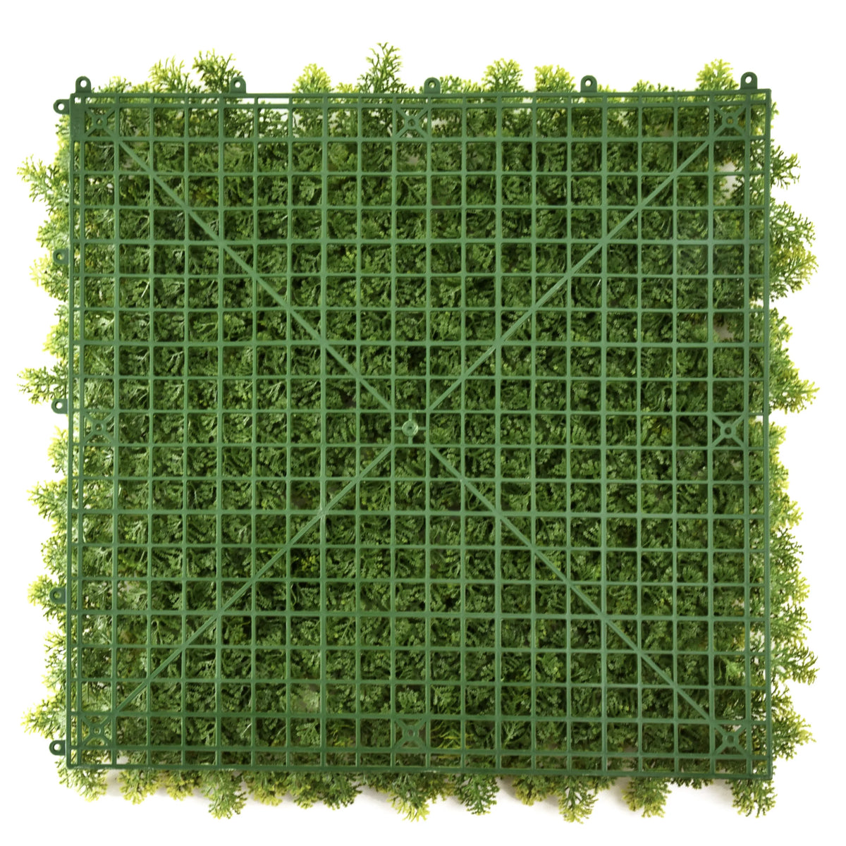Groene plantmat LEAFLUXE 3 met vierkant kunststof raster en kunstmatig groen van hjh LIVING