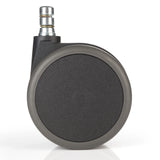 Enkele zwarte 5x ROLO No-Noise 11mm/75mm bureaustoelwiel voor harde vloeren met metalen bevestigingspen van hjh OFFICE