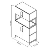 Technische tekening van de kast FlexWall met 1532 × 800 mm van hjh OFFICE PRO