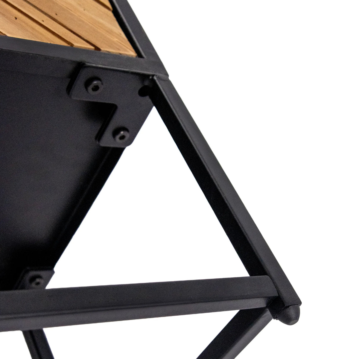 Verbindingsstuk van het frame en houten tafelblad van het SANTJAGO BLACK SUN L dressoir in zwart van hjh LIVING