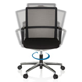 360-graden draaifunctie van de Professionele bureaustoel MOVE-TEC NET 3D in zwart van hjh OFFICE