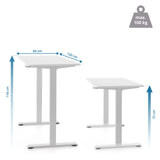 Maattekening van het Elektrisch in hoogte verstelbaar bureau Worktime LED van 120 × 60 cm van hjh OFFICE