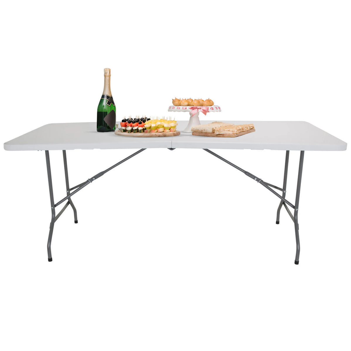 Witte klaptafel EASY UP MULTI II in de maat 152 x 70 cm met grijze poten van hjh OFFICE