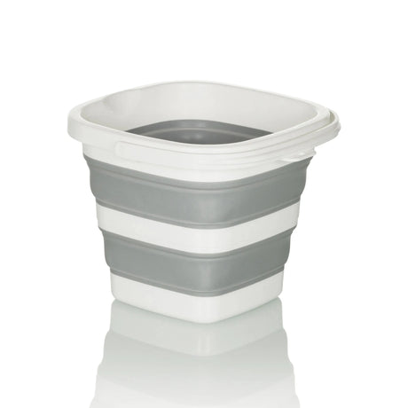 Grijs-witte Opvouwbare bak CLEAN SILE met flexibel, opgevouwen middendeel van hjh OFFICE
