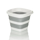 Grijs-witte Opvouwbare bak CLEAN SILE met flexibel, opgevouwen middendeel van hjh OFFICE
