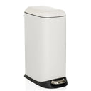 Witte CLEAN SLIM prullenbak met zwart voetpedaal en afneembaar deksel van hjh OFFICE