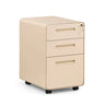 Beige Ladeblok COLOR PLUS I van metaal met drie laden en zwenkwielen van hjh OFFICE