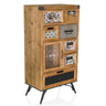 Houtkleurig dressoir CONTINENTO S in vintage stijl met verschillende lades en glazen deur van hjh LIVING
