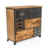 Dressoir CONTINENTO XL in donkere houtkleuren met zwarte metalen accenten en wieltjes van hjh LIVING