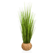 Kunstplant CORTADERIA in het groen met een gevlochten overpot van natuurmateriaal van hjh OFFICE