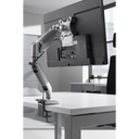 Zilverkleurige, flexibele schermarm CPSA met tafelbevestiging voor een monitor van hjh OFFICE PRO