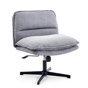 Donkergrijze Lounge stoel Criss-Cross 20 met gestructureerde stofbekleding en zwarte stervormige voet van hjh LIVING