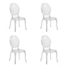 Set van vier transparante vierpotige stoelen CRISTALIO van doorzichtig kunststof van hjh LIVING