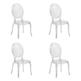 Set van vier transparante vierpotige stoelen CRISTALIO van doorzichtig kunststof van hjh LIVING